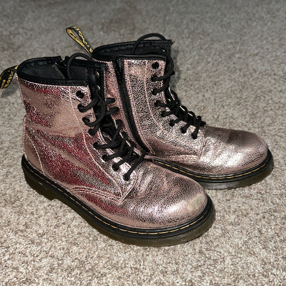 Rose gold metallic Dr. Martens